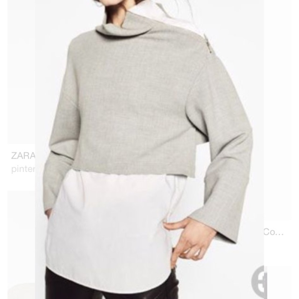 Zara traufaluc contrast full grey and white sz S